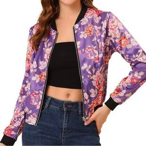 Floral print bomber jacket. NWT.